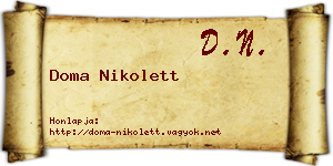 Doma Nikolett névjegykártya