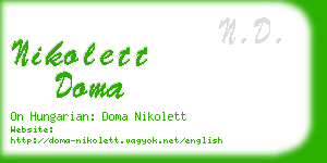 nikolett doma business card